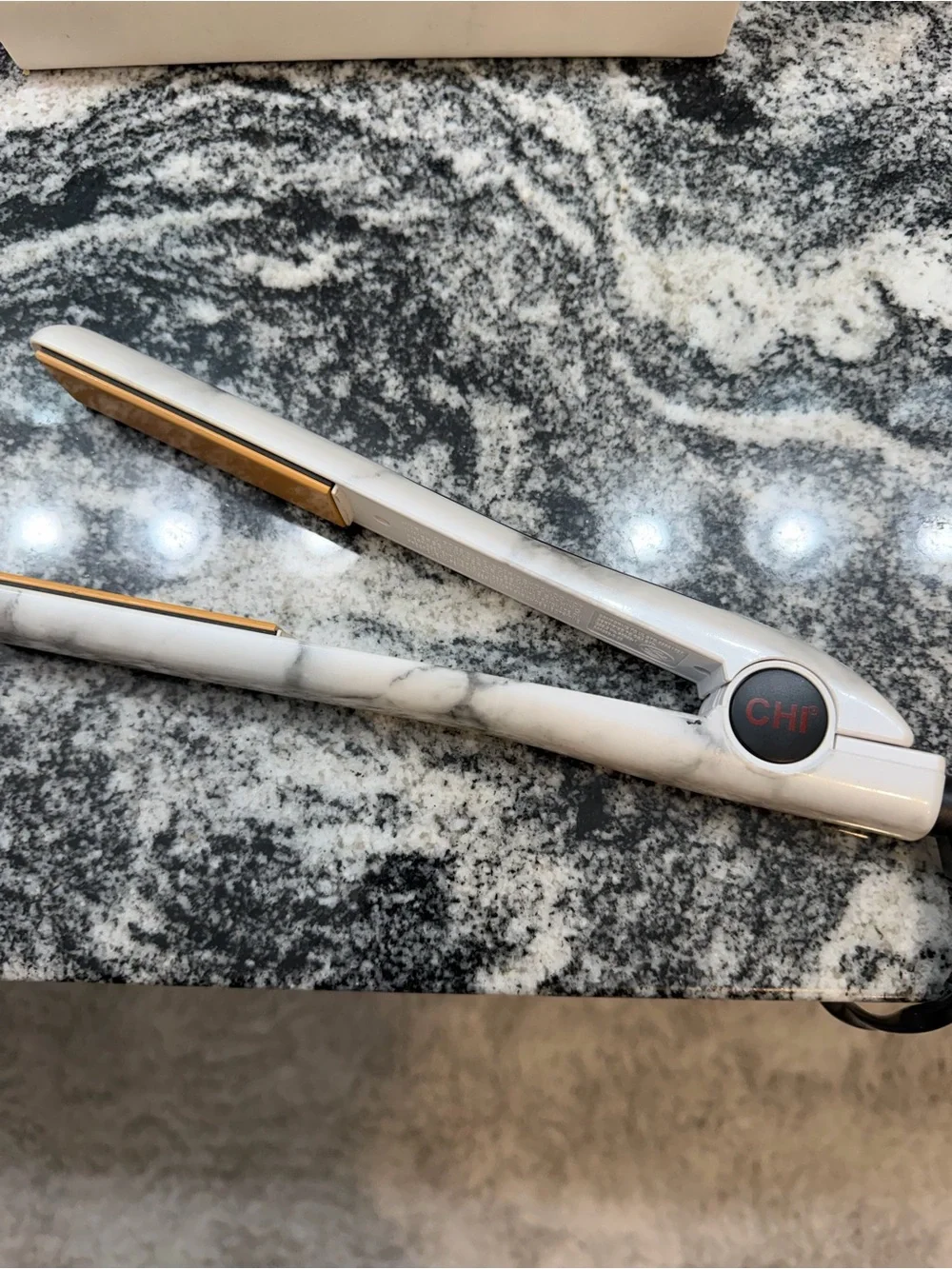 CHI White Marble Hair Straightener - Gold Plates